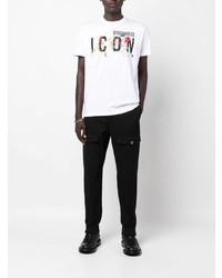 T-shirt à col rond imprimé blanc DSQUARED2