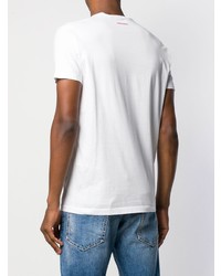 T-shirt à col rond imprimé blanc DSQUARED2