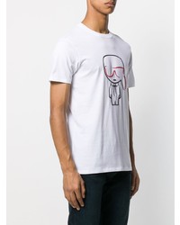 T-shirt à col rond imprimé blanc Karl Lagerfeld