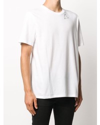 T-shirt à col rond imprimé blanc Saint Laurent