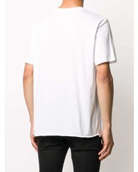 T-shirt à col rond imprimé blanc Saint Laurent