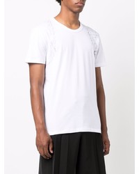 T-shirt à col rond imprimé blanc Alexander McQueen