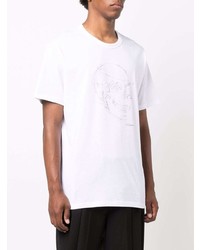 T-shirt à col rond imprimé blanc Alexander McQueen