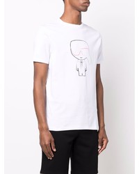 T-shirt à col rond imprimé blanc Karl Lagerfeld