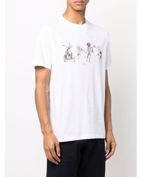 T-shirt à col rond imprimé blanc PS Paul Smith