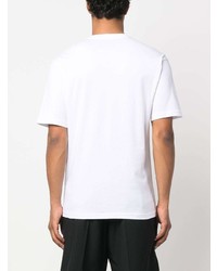 T-shirt à col rond imprimé blanc Moschino