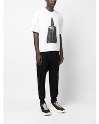 T-shirt à col rond imprimé blanc Rick Owens DRKSHDW