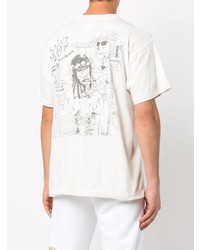 T-shirt à col rond imprimé blanc SAINT MXXXXXX