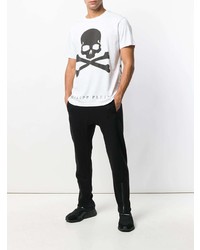 T-shirt à col rond imprimé blanc Philipp Plein