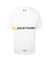 T-shirt à col rond imprimé blanc A Bathing Ape