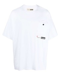 T-shirt à col rond imprimé blanc Incotex