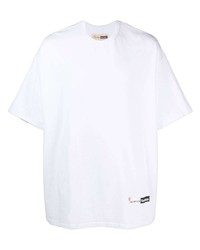 T-shirt à col rond imprimé blanc Incotex
