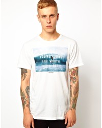T-shirt à col rond imprimé blanc Insight