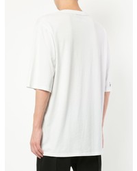 T-shirt à col rond imprimé blanc P.E Nation