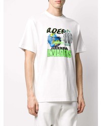 T-shirt à col rond imprimé blanc Ader Error