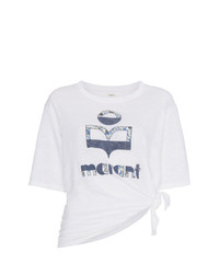 T-shirt à col rond imprimé blanc Isabel Marant Etoile