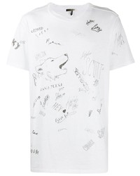 T-shirt à col rond imprimé blanc Isabel Marant