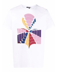 T-shirt à col rond imprimé blanc Isabel Marant