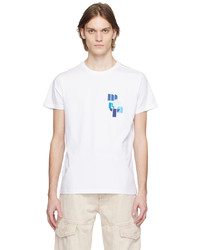 T-shirt à col rond imprimé blanc Isabel Marant
