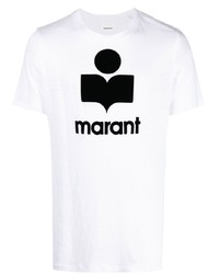 T-shirt à col rond imprimé blanc Isabel Marant