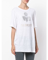 T-shirt à col rond imprimé blanc Isabel Marant Etoile