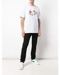 T-shirt à col rond imprimé blanc Supreme