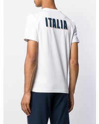 T-shirt à col rond imprimé blanc Ea7 Emporio Armani