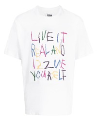 T-shirt à col rond imprimé blanc Izzue