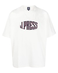 T-shirt à col rond imprimé blanc J.Press
