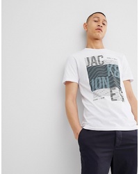T-shirt à col rond imprimé blanc Jack & Jones