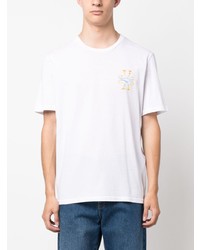 T-shirt à col rond imprimé blanc Jacob Cohen