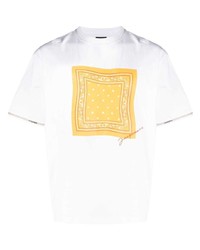 T-shirt à col rond imprimé blanc Jacquemus