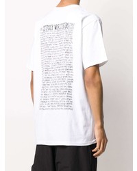 T-shirt à col rond imprimé blanc Stussy