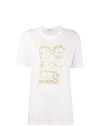 T-shirt à col rond imprimé blanc Jean-Michel Basquiat X Browns