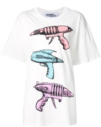 T-shirt à col rond imprimé blanc Jeremy Scott