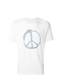 T-shirt à col rond imprimé blanc John Varvatos
