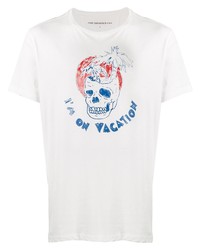 T-shirt à col rond imprimé blanc John Varvatos Star USA