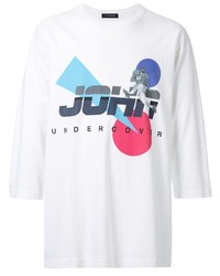 T-shirt à col rond imprimé blanc JohnUNDERCOVE