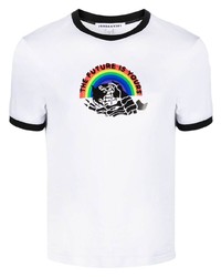 T-shirt à col rond imprimé blanc JORDANLUCA