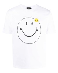 T-shirt à col rond imprimé blanc Joshua Sanders