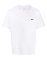 T-shirt à col rond imprimé blanc Julien David