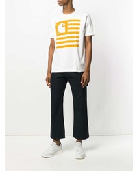 T-shirt à col rond imprimé blanc Junya Watanabe MAN