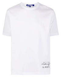 T-shirt à col rond imprimé blanc Junya Watanabe MAN