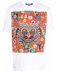 T-shirt à col rond imprimé blanc Junya Watanabe MAN