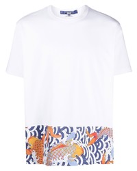 T-shirt à col rond imprimé blanc Junya Watanabe MAN