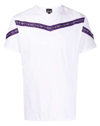 T-shirt à col rond imprimé blanc Just Cavalli