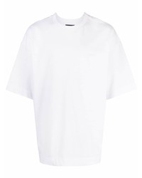 T-shirt à col rond imprimé blanc Juun.J