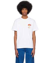 T-shirt à col rond imprimé blanc JW Anderson