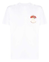 T-shirt à col rond imprimé blanc JW Anderson