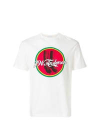 T-shirt à col rond imprimé blanc JW Anderson
